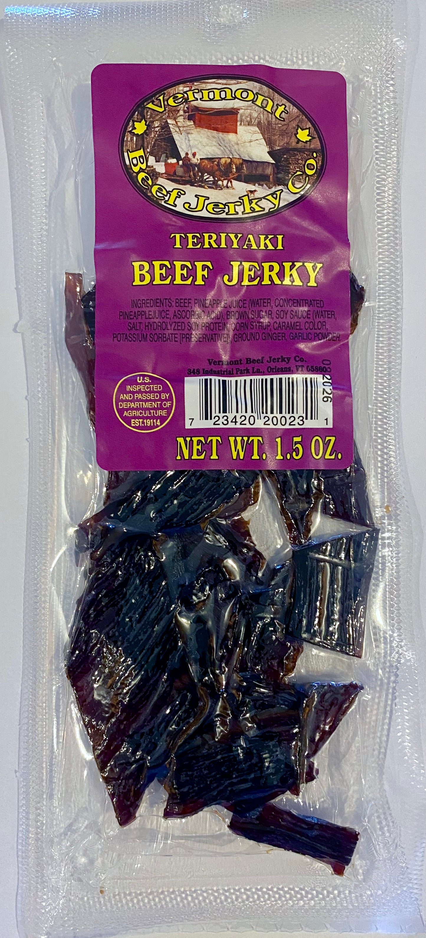 Vermont Beef Jerky Teriyaki Beef Jerky 1.5 oz.
